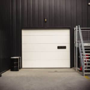 white commercial garage door