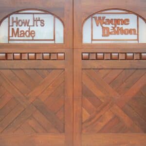closeup of wayne dalton custom wood garage doors
