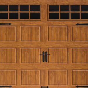 light brown clopay gallery, faux wood grain style, residential garage door