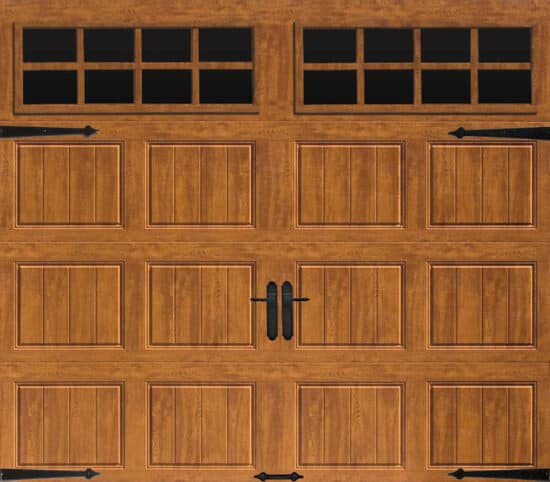 light brown clopay gallery, faux wood grain style, residential garage door