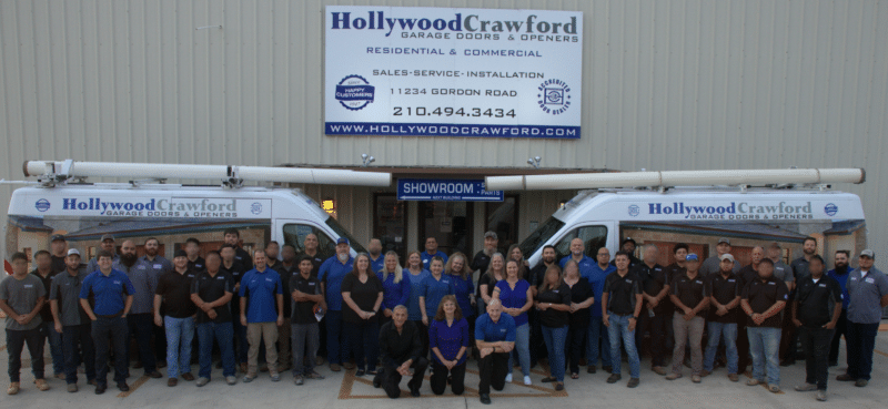 hollywood crawford team photo outside in front of their building